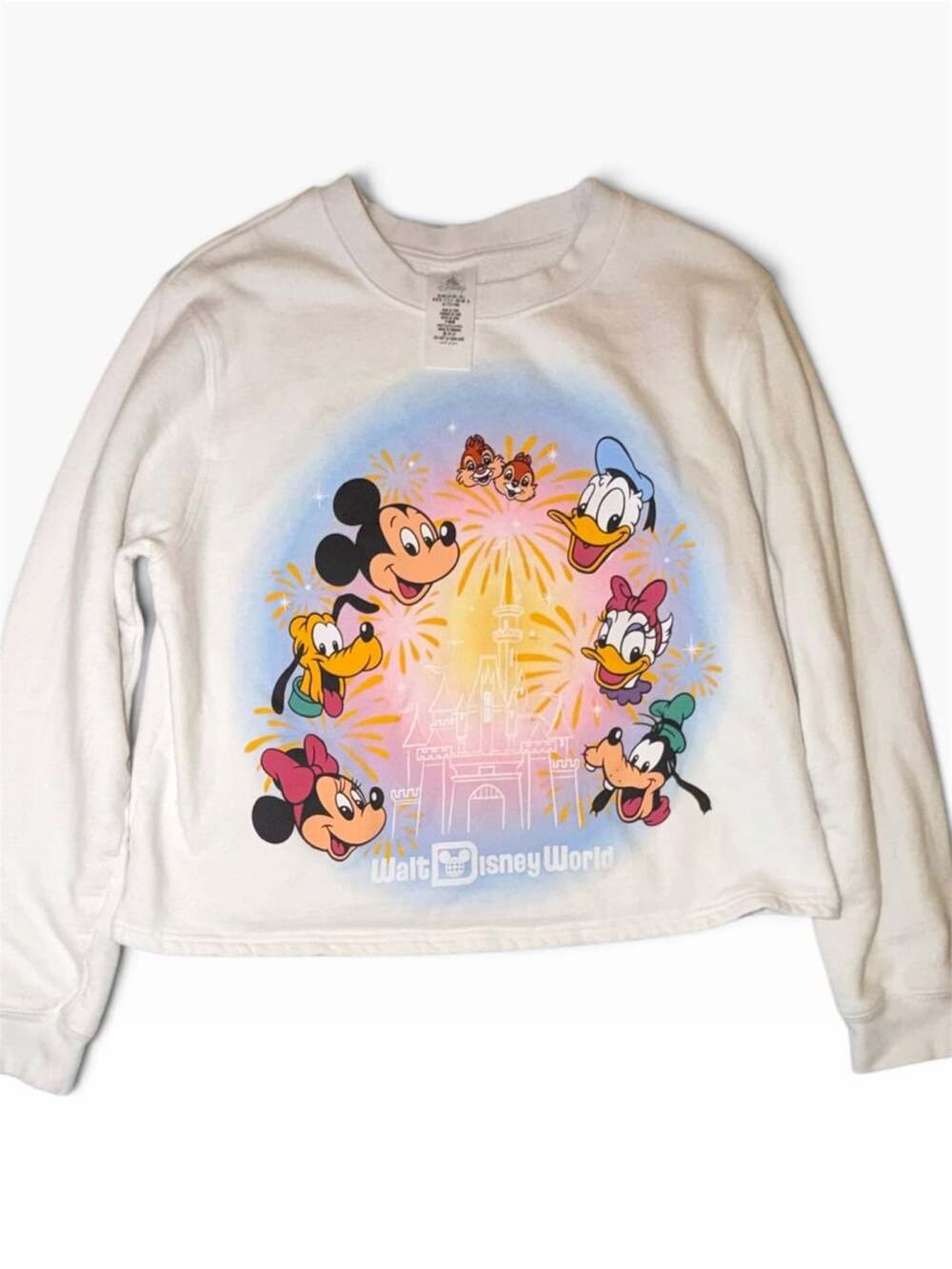 Disney Parks Mickey & Friends Castle Sweatshirt Size L White